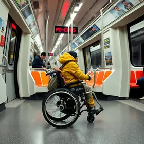 cadeira de rodas no metrô
