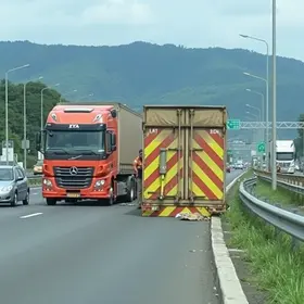 tombamento de carreta no Rodoanel